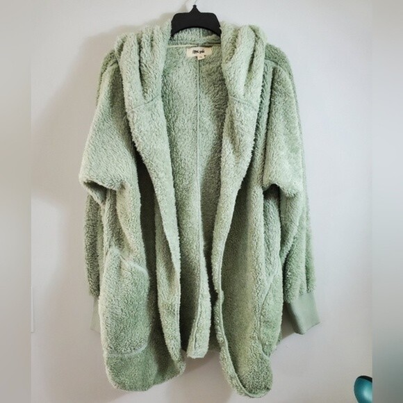 Hippie Love Seaform Teddy Furry Fuzzy Cozy Loungewear Open Cardigan OSFM - Picture 1 of 5